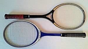 Vintage 70's Yamaha Composite  Racquets Blue YCR 124 and Yellow YCR 134 Lot of 2