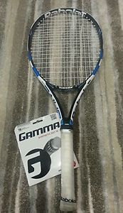 Babolat Pure Drive Lite  4 1/4 Blue White Tennis Racquet New Gamma Syn Gut 57LBS
