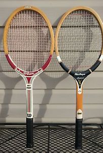 2 VINTAGE WOOD RACKETS MacGregor Speedwood Tennis WILSON Racket 4.5 VG+ lot 2