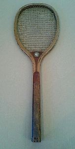 Vintage Antique Wood Flat Top Square Head Spalding Racquet Racket Circa 1905