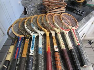 Lot of 10 Vintage Wooden Tennis Racquets - Rackets -Spalding , Wilson & More