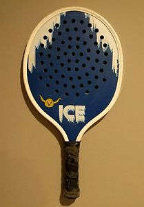VIKING ATHLETICS ICE Platform Tennis Paddle Racket 14oz. Blue White Grit APTA