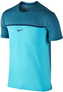 Nike Men's Challenger Premier Rafa Crew Omega Blue Tennis Shirt Extra Large XL