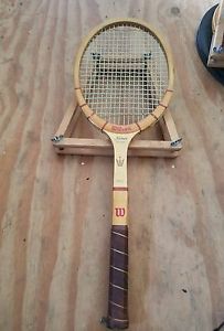 Vintage Wilson Jack Kramer net Star Wood Tennis Racket with Matching Press 4 1/4