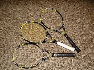 THREE (3) WILSON PRO OPEN BLX TENNIS RACQUETS