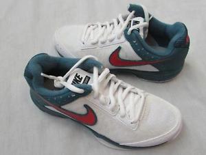 NIKE juniors AIR CAGE COURT white green night factor tennis shoes NEW $70