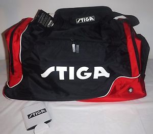 Stiga Table Tennis Red & Blk Canvas Sports Equipment Duffle Bag w/shoulder strap