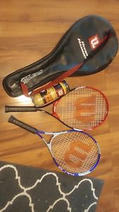 tennis racquets with bag and balls