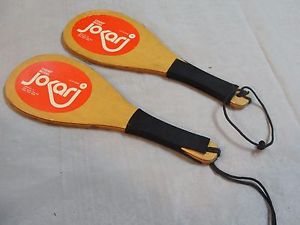 Lot of 2 Jokari Champ Model Racquetball Paddle / Wood Racquet 1970s Vintage