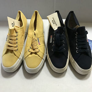 Lot of 2  New Superga Shoes  -1 pair Navy Blue & 1 pair Yellow - Size 7