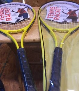 Yellow Tennis Rackets Bundle Pack 26" Ideal For Beginners One With Carrying Case