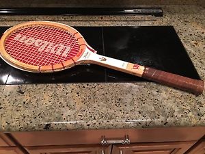 WILSON JACK KRAMER AUTOGRAPH WOOD TENNIS RACKET WITH COVER - 4 5/8 GRIP