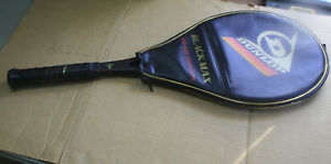 DUNLOP BLACK MAX TENNIS RACQUET, MID SIZE COMPOSITE RACQUET W/COVER, ORIGINAL
