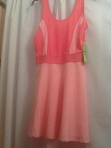 Kyodan Tennis Dress Fitness Golf No Bra Comfort Coral Light Slim Darts on Side S