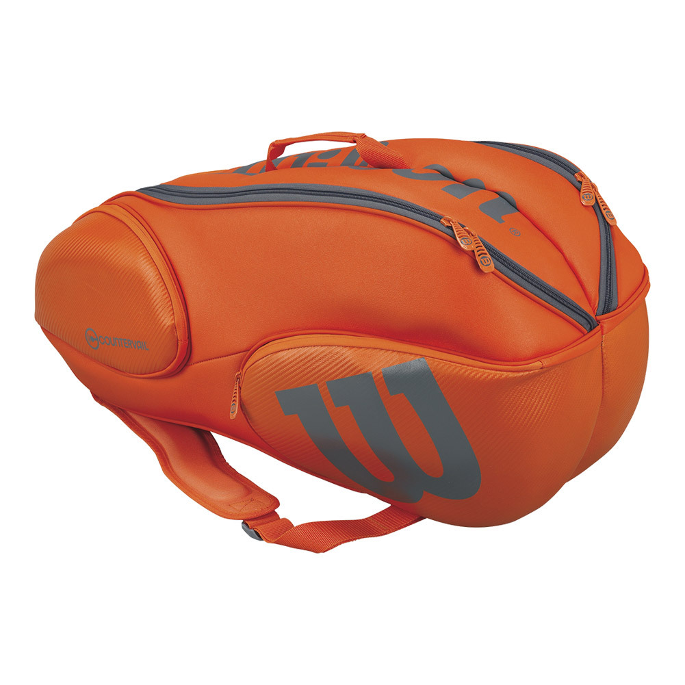 Burn 9 Pack Tennis Bag Orange and Gray