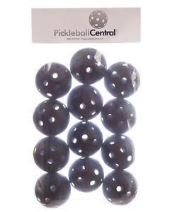 Midnight Indoor Pickleball - Black - 12 Balls