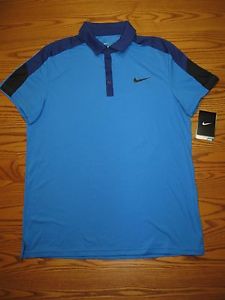 New Nike Polo Shirt Golf Tennis Blue 644788 Men's Medium  $45