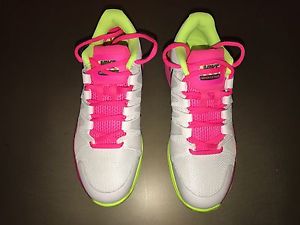 Nike 2016 Women's Zoom Vapor 9.5 Tour Tennis Shoes White/Pink/Volt