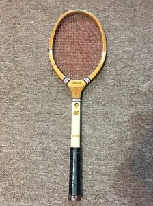 Vintage Wilson Bobby Riggs Bombardier Wood Tennis Racquet Original Nylon Strings