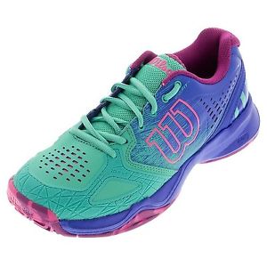 Wilson Kaos Comp Women's Tennis Shoe Aquagreen/Blue Iris/Pink 10 B(M) US