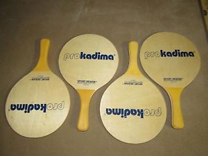 Pro Kadima Paddle Ball Set YELLOW HANDLE 4 Paddles