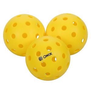 Pure 2 Outdoor Pickleballs Yellow, 6 Pack