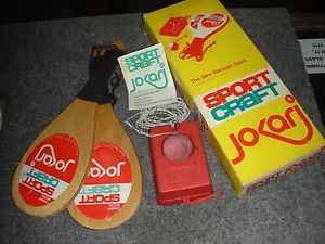 VINTAGE SPORTCRAFT JOKARI CHAMP MODEL PADDLE RACQUETBALL WOODEN SET 13060
