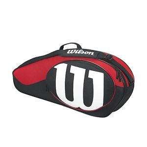 Wilson Match II Racquet Bag Black/Red holds 3 Racquets