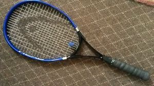 Head Graphite Fusion OS extra-long tennis RACQUET 4+3/8". New strings & overgrip
