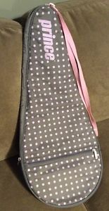 Prince Women's Gray & Pink Bag With Polka Dots Tennis Racket Carrying Sling Bag