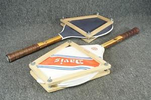 Set Of 2 T. A. Davis Imperial Tennis Racquets With Head Covers And Wooden Guards