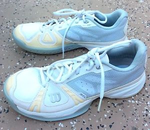WILSON Tennis Shoes Runners Womens White Gray Endofit Duralast 2D-FS EUC SIZE 9