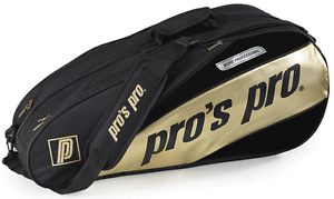*Lot of 10*  PRO'S PRO LUXURY GOLD 6 RACQUET TENNIS BAG- Perfect for your team!