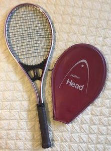 VINTAGE HEAD AMF VECTOR ALUMINUM TENNIS RACKET W/COVER 4 3/8 LEATHER USA
