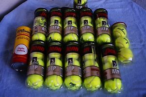 10 Penn ATP Tennis Balls 1 Wilson Championship 1 Dunlop 12 Sealed Cans