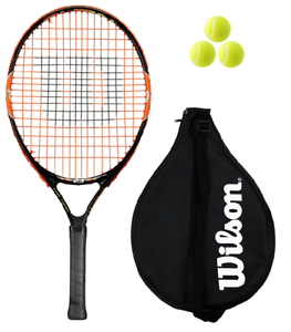 Wilson Quemador Naranja Raqueta De Tenis Junior + 3 pelotas 25" 23" 53.3cm