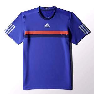 NEW ADIDAS MEN'S TENNIS BARRICADE TEE CREW NIGHT FLASH GREY RED T-SHIRT SZ/ XL image 1