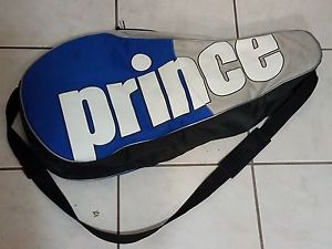 PRINCE TENNIS RACQUET RACKET THREE 3 PACK COVER BAG STRAP BLUE BLACK GRAY SILVER