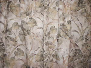CROSCILL HOME Shower Curtain * Cabana Tropical Floral Palm Fern Leaf Muted Color