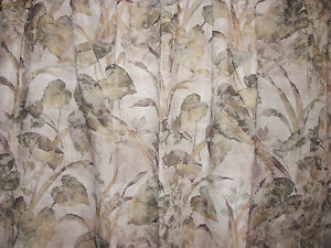 CROSCILL HOME Shower Curtain * Cabana Tropical Floral Palm Fern Leaf Muted Color