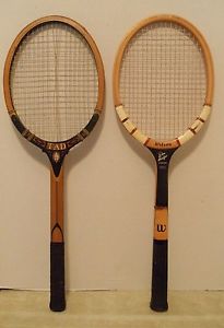 Vintage Wood Tad Davis + Wilson Don Budge Signature Tennis Racquets - Displays