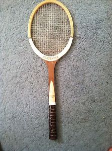 Vtg Slazenger Challenge No. 1 Wood Tennis Racket Medium 4 5/8