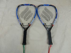 Set of 2 Ektelon Storm F3 Racquetball Racquets with cases