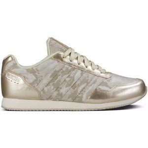 K-Swiss New Haven Snake CMF Memory Foam Gold White Women's Shoes Size 7M