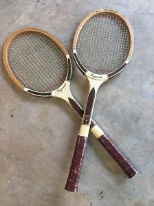 2 Imperial Tad Davis Wooden Tennis Racquets