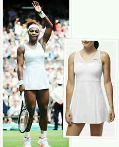 NIKE womens wimbledon white SERENA WILLIAMS 2013 tennis dress M dri-fit Mint