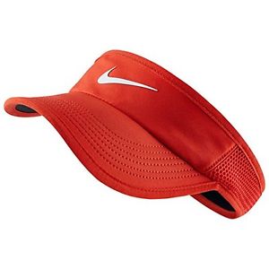 New Women's Nike Court Featherlight Tennis Golf Visor XSmall/Small Light Crimson