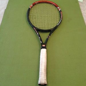 Wilson Hyper Pro staff 6.5- Mid plus -grip:4-3/8- Good Used Condition -old Grip.