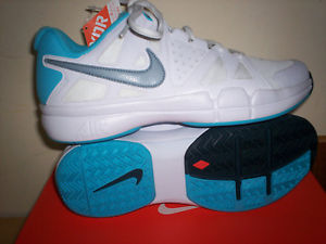 Nike Womens Air Vapor Advantage NIB Sz 7.5 Wht/Grey/Blue 599364-104 Tennis Shoe