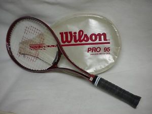 WILSON PRO 95 TENNIS RACQUET 4 1/2 GRIP W ORIGINAL COVER NEW GRIP WRAP NICE